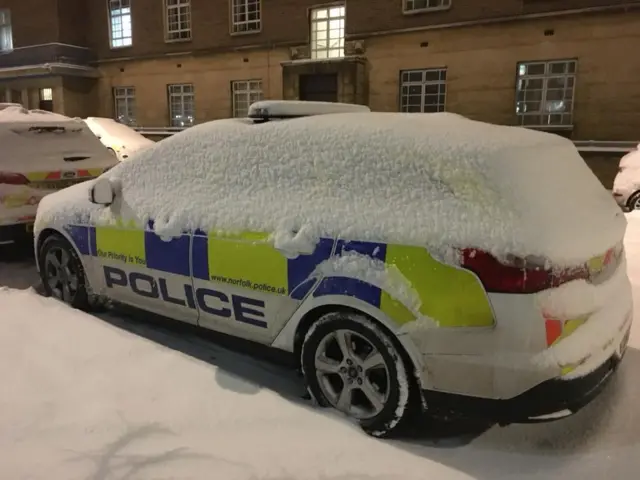 Police car in snow