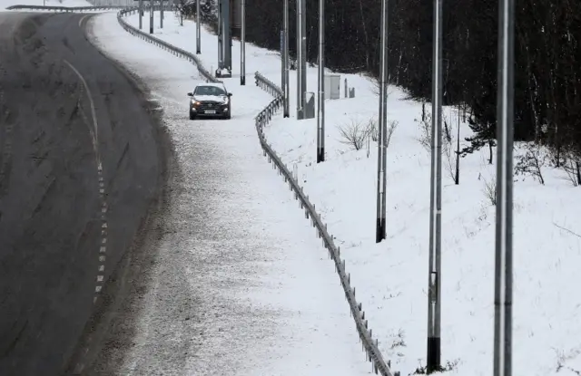 A car stopped in the hard shoulder on the M50 in Dublin