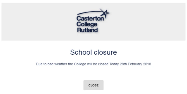 School closure notice