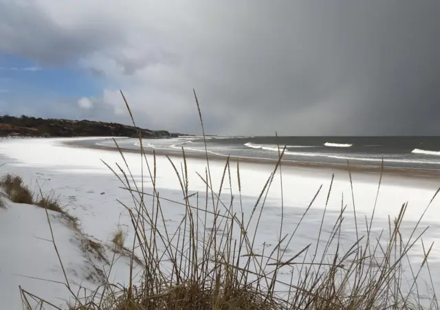 Snow on Gullane beach