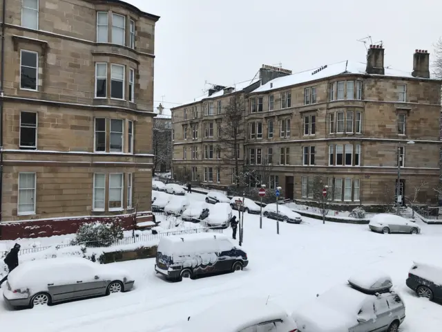 Snow in Glasgow's West End