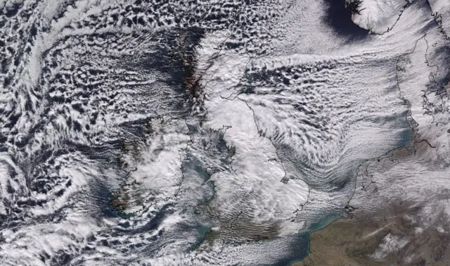 Britain, under the #beastfromtheeast. This was taken from a satellite at 1pm today. Credit @dundeeuni