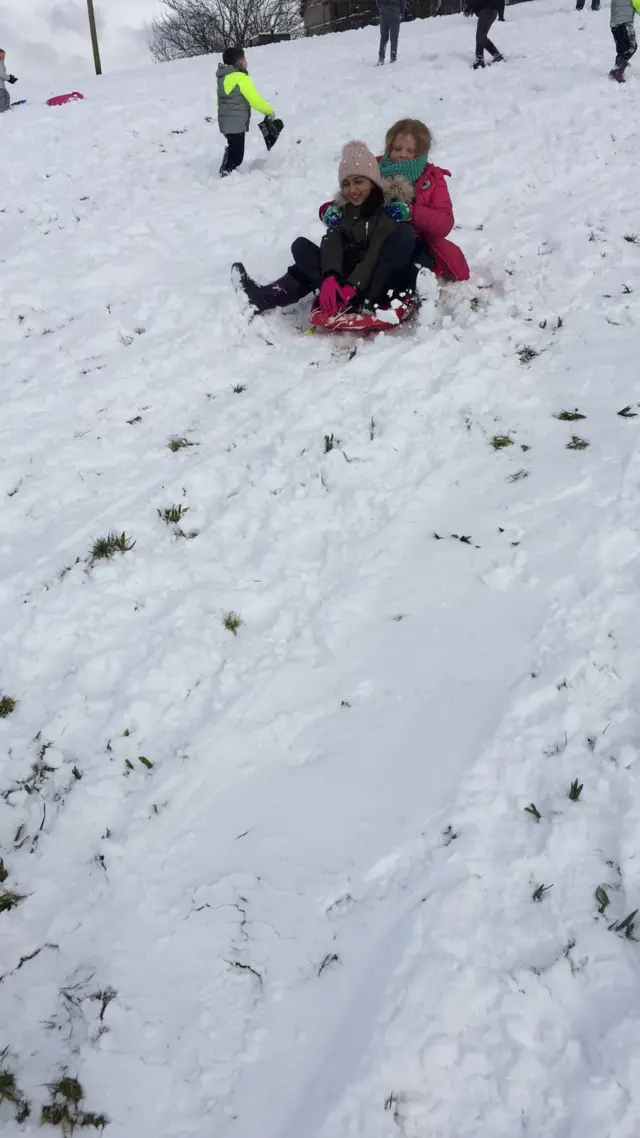 Kids sledging in Crookston