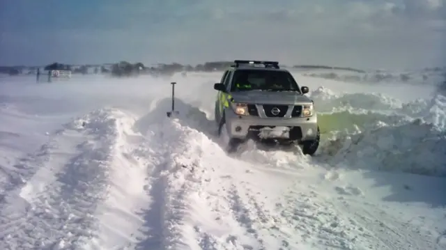 Ambulance in the snow