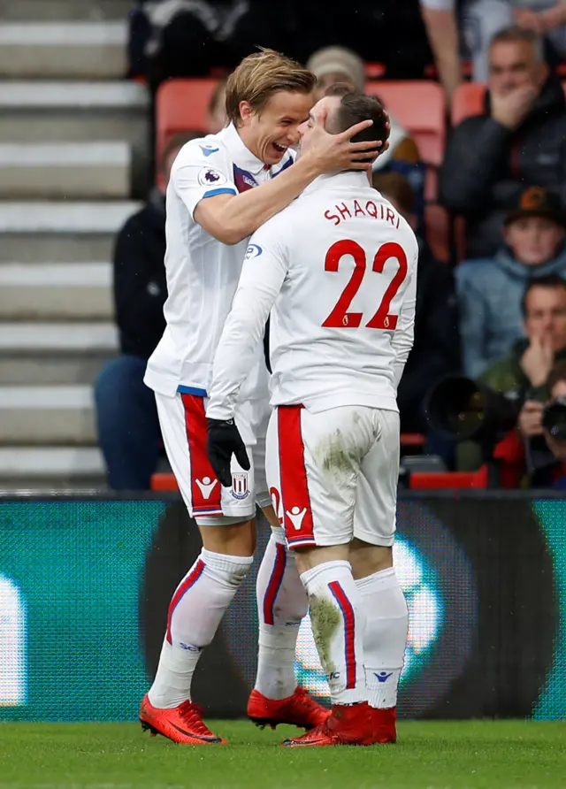 Xherdan Shaqiri scores for Stoke