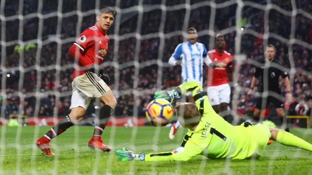 Alexis Sanchez scores for Manchester United