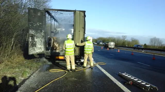 Lorry fire