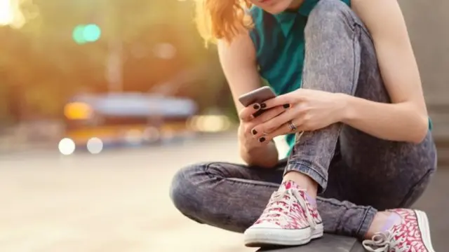 Young person on phone