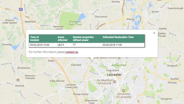 Power cut map