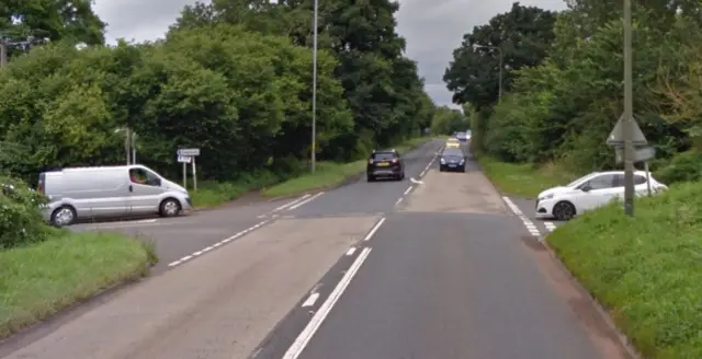 Junction of the A449 and Caunsall Road in Cookley