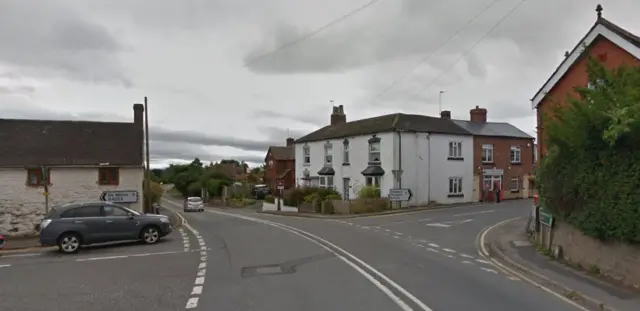 The junction of the  B4202 and A456 in Clows Topp