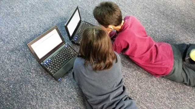 Children with computers