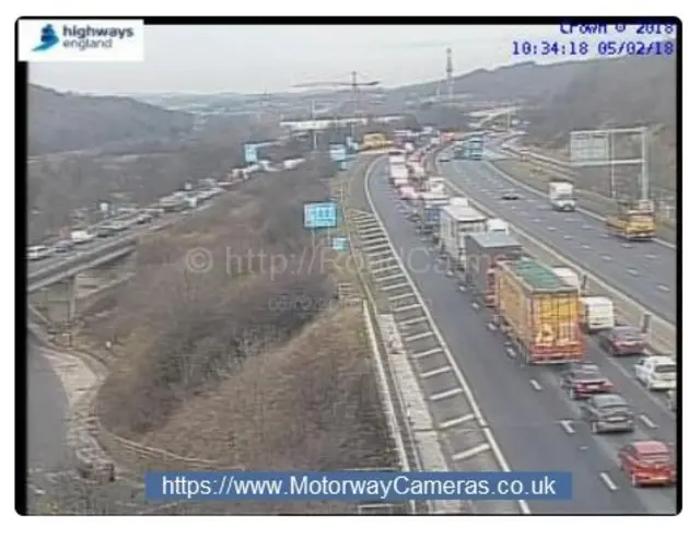 M1 northbound in Sheffield