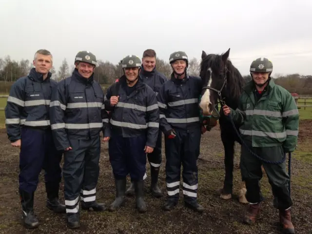 Rhys and firefighters