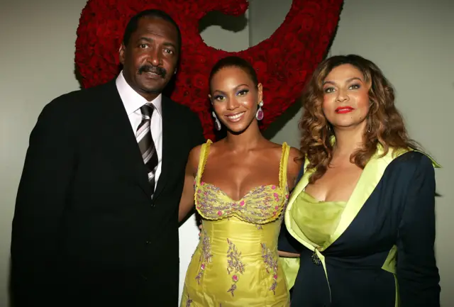 Beyonce and her dad Mathew Knowles and mum Tina Knowles Lawson