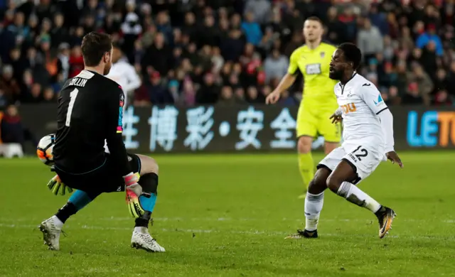 Nathan Dyer scores Swansea's second goal