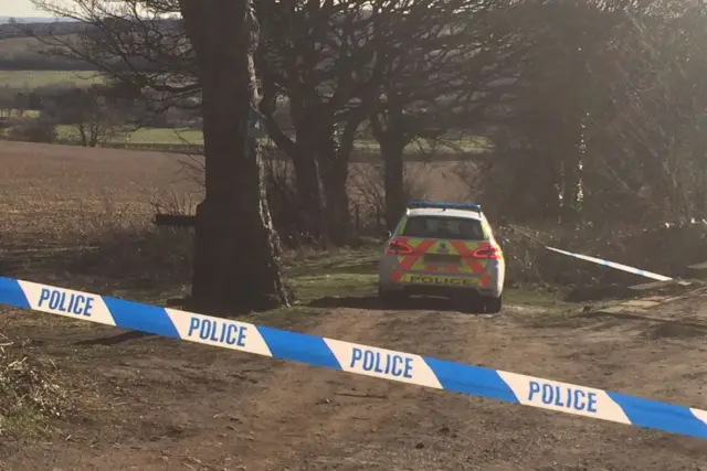 Police tape at investigation site