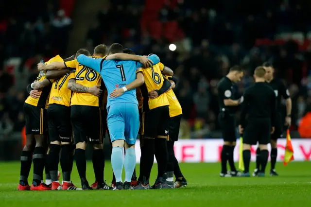 Newport County ahead of kick off