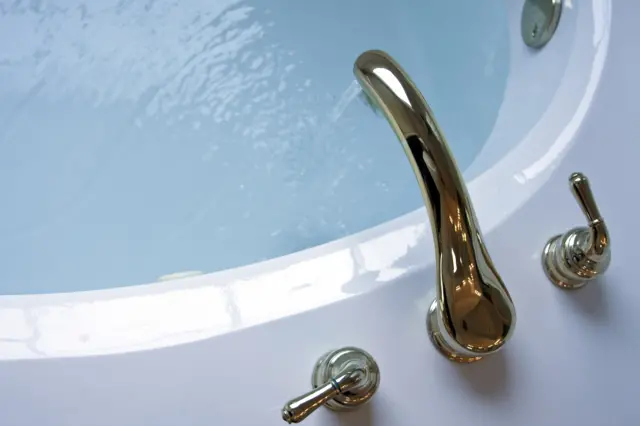 Water running from a bath tap