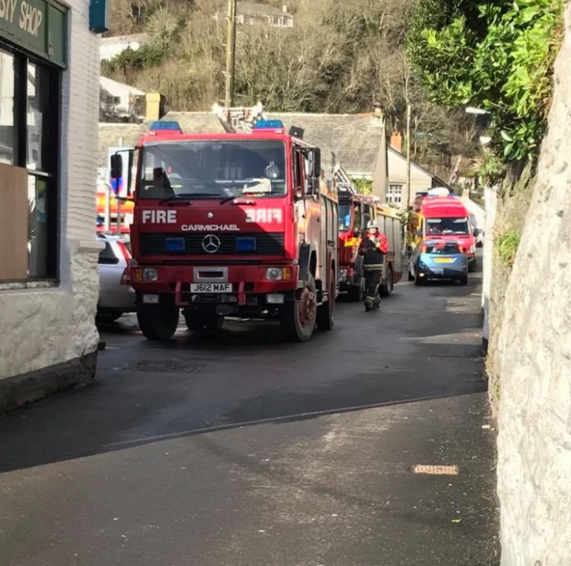 fire engine in polperro