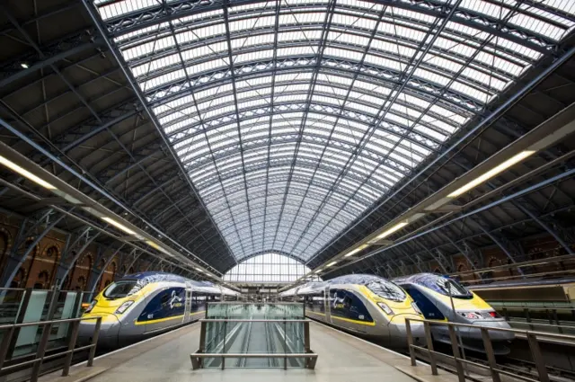 Eurostar trains at St Pancras