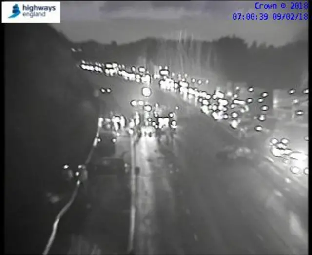 The crash scene on the M5