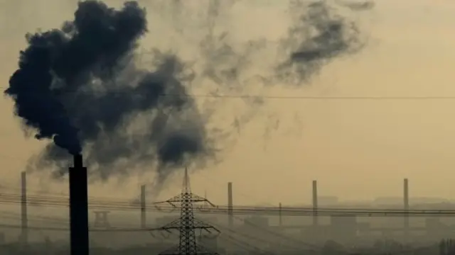 A smoking chimney