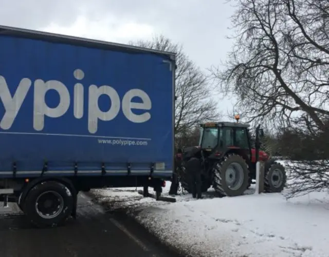 Lorry on snow