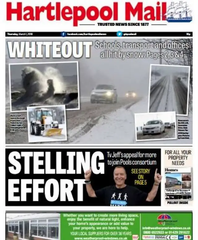 Hartlepool Mail front page