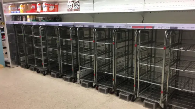 Empty shelves