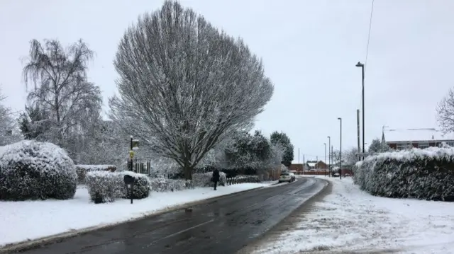 Snow and ice on road