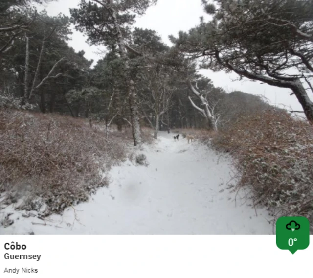 Snow at Cobo, Guernsey