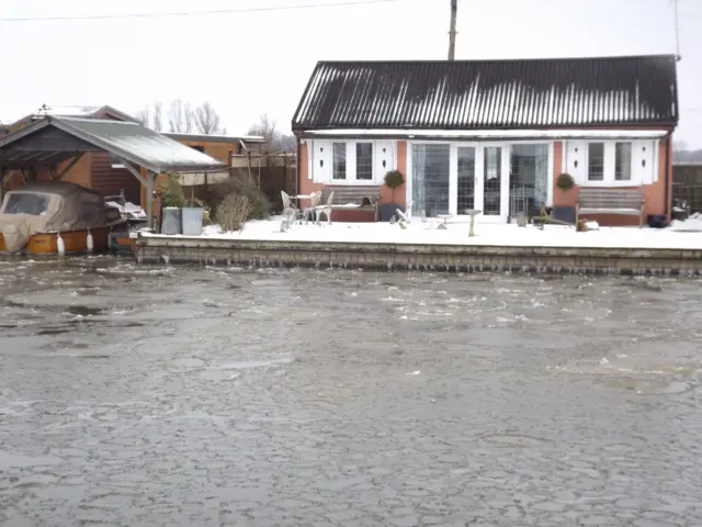 Frozen river at Potter Heigham