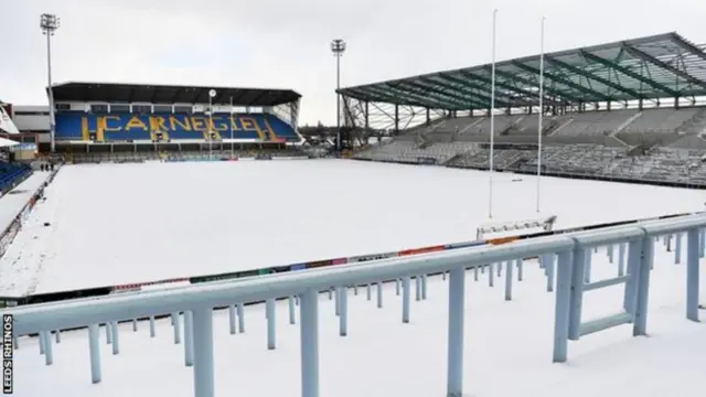 Snow on pitch