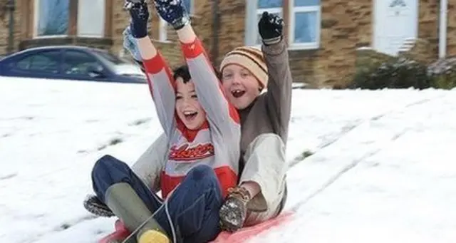 Kids on sled