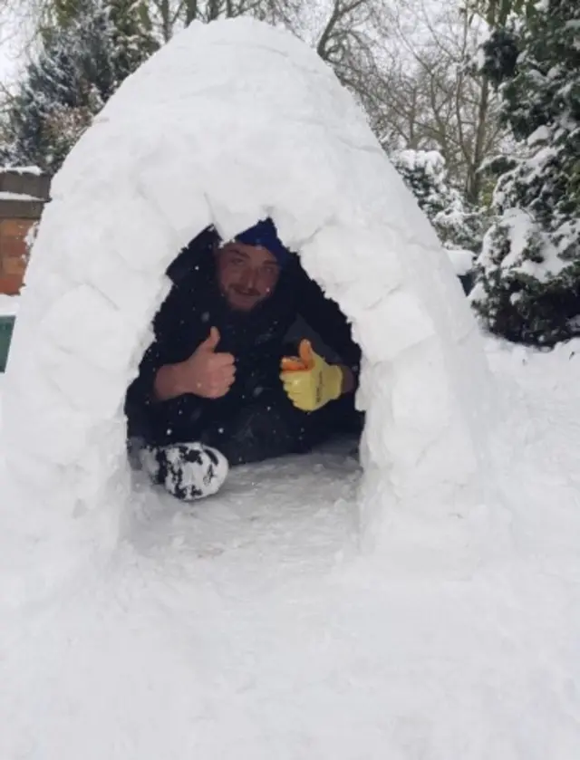 William Boyce in his igloo