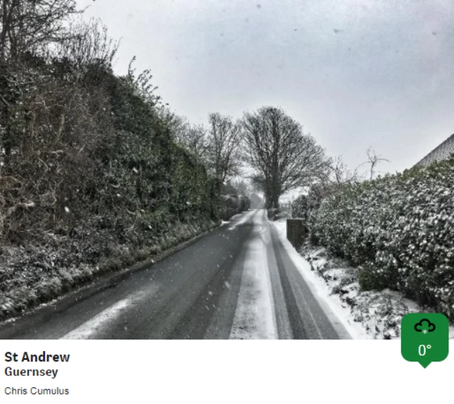Snow in St Andrew, Guernsey
