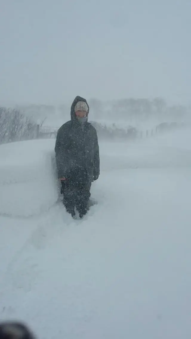 Woman in snow