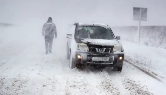 snowbound car