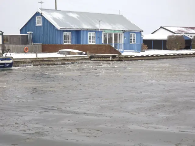 Frozen river at Potter Heigham