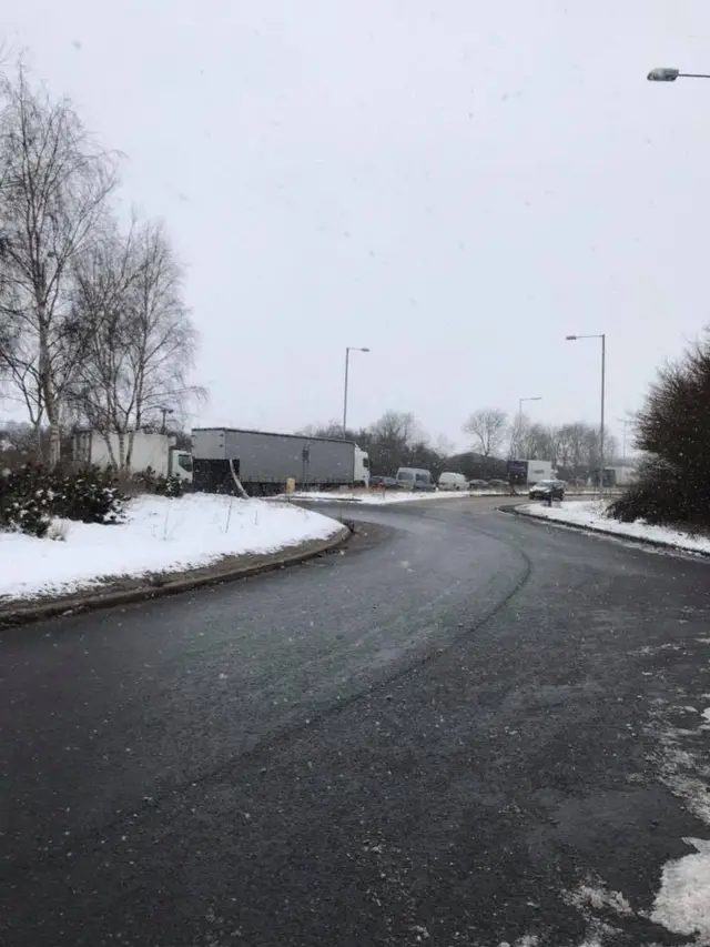 Parkeston roundabout queues