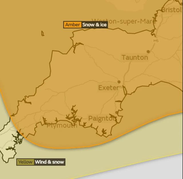 snow and ice map