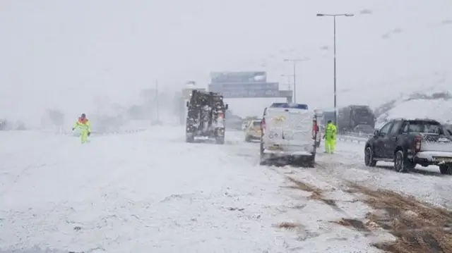 M62 in snow