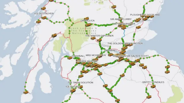 A screenshot of the gritter tracker