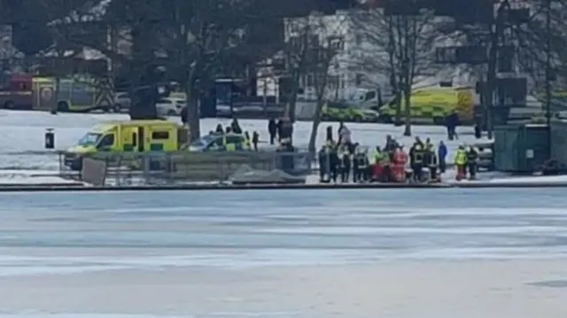 Emergency services at Danson Park in Bexleyheath