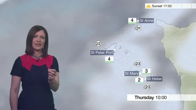 Alina Jenkins presents the Channel Islands weather forecast