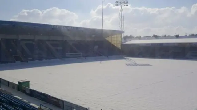 Gillingham ground in snow