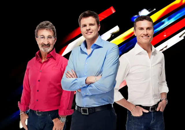 Eddie Jordan, Jake Humphrey, David Coulthard