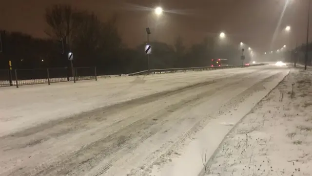 Bristol ring road in the snow