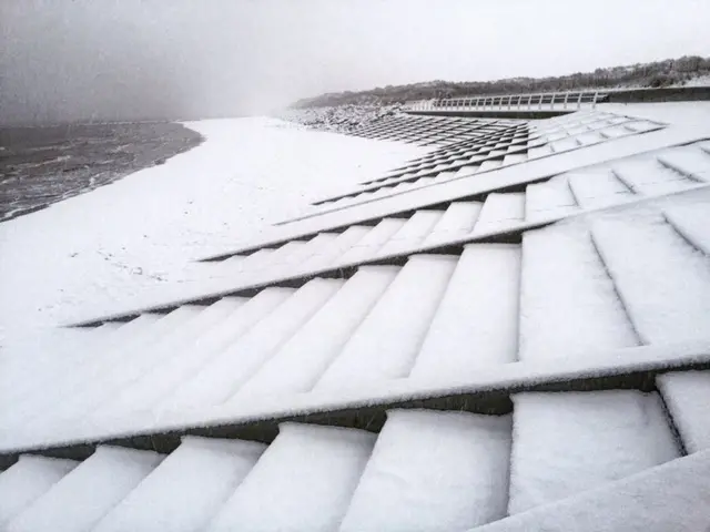 snow covered beach